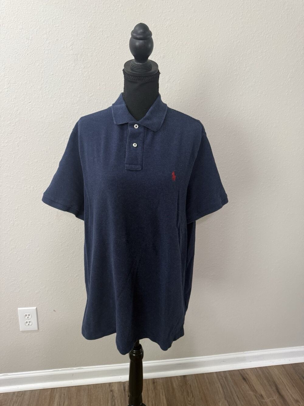 Polo Ralph Lauren Mens XL Blue Classic Fit Pique Short Sleeve Red Pony Polo